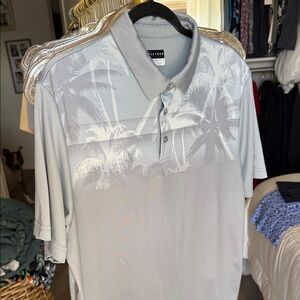 Men's PGA Tour Gray Palm Tree Polo Golf Shirt